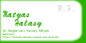 matyas halasy business card