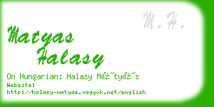 matyas halasy business card